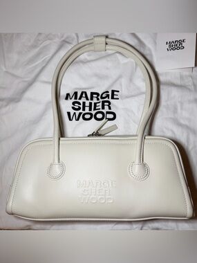 Marge Sherwood Soft Boston Baguette Bag - Cream/White